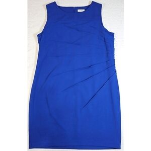 Calvin Klein Royal Blue Starburst Pleated Sheath Dress